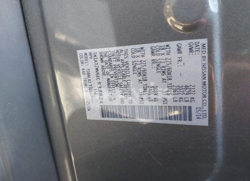 Photo 9 of 2014 Nissan Rogue SL (VIN 5N1AT2MV6EC838824)