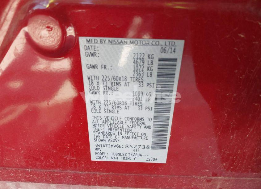 Photo 9 of 2014 Nissan Rogue S/SL/SV (VIN 5N1AT2MV6EC852738)