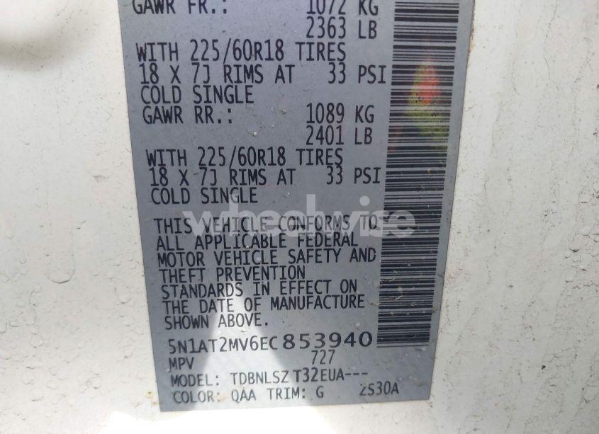 Photo 9 of 2014 Nissan Rogue SL (VIN 5N1AT2MV6EC853940)