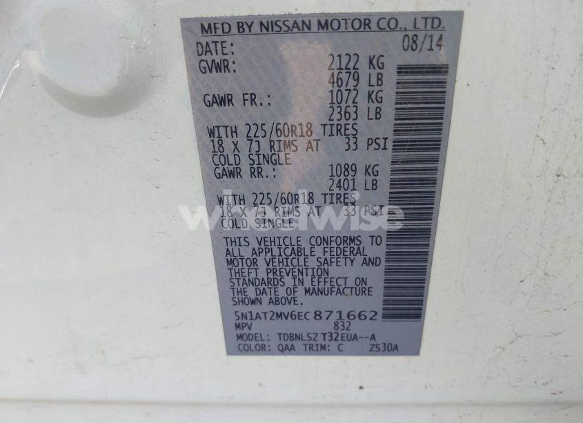 Photo 9 of 2014 Nissan Rogue S/SL/SV (VIN 5N1AT2MV6EC871662)