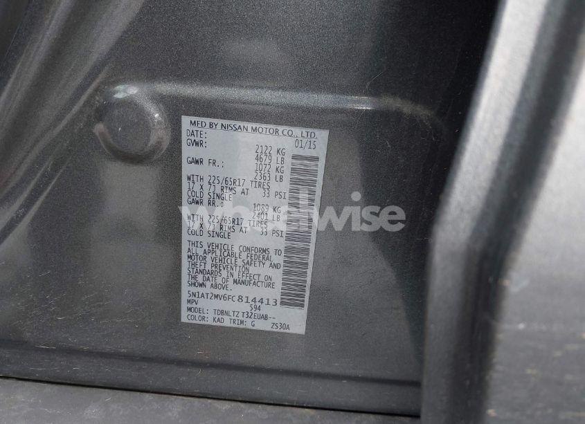 Photo 9 of 2015 Nissan Rogue SV (VIN 5N1AT2MV6FC814413)