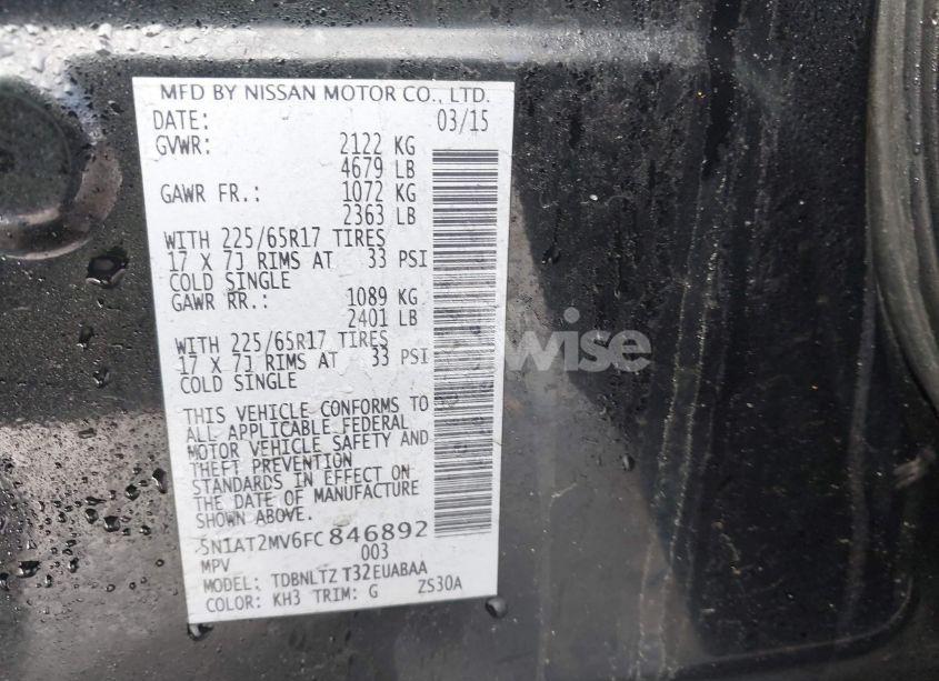 Photo 9 of 2015 Nissan Rogue SV (VIN 5N1AT2MV6FC846892)