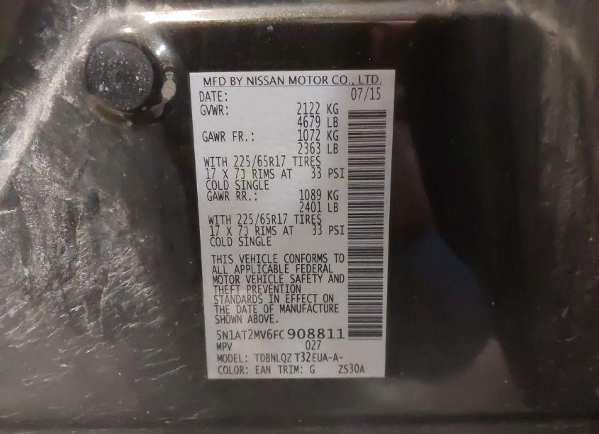 Photo 9 of 2015 Nissan Rogue SV (VIN 5N1AT2MV6FC908811)