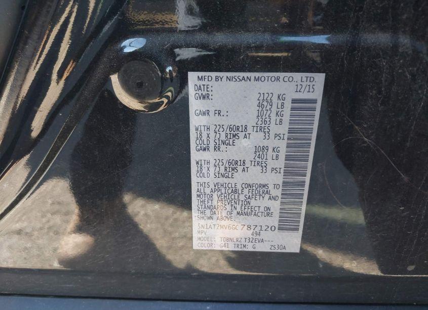 Photo 9 of 2016 Nissan Rogue SL (VIN 5N1AT2MV6GC787120)