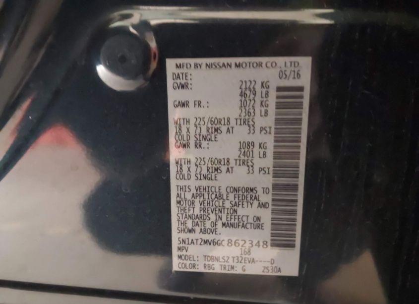 Photo 9 of 2016 Nissan Rogue SL (VIN 5N1AT2MV6GC862348)