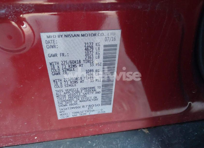 Photo 9 of 2016 Nissan Rogue SL (VIN 5N1AT2MV6GC878050)