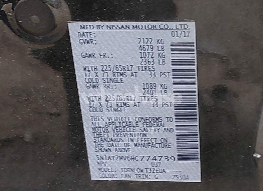 Photo 9 of 2017 Nissan Rogue SV (VIN 5N1AT2MV6HC774739)