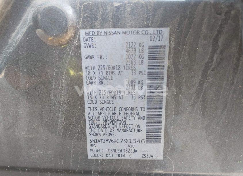 Photo 9 of 2017 Nissan Rogue SL (VIN 5N1AT2MV6HC791346)