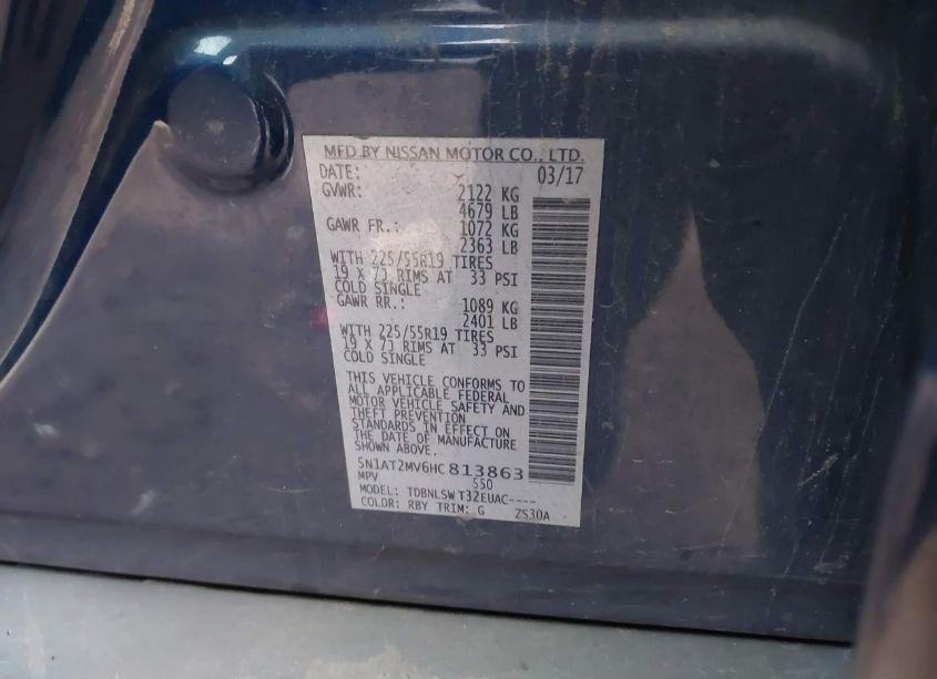 Photo 9 of 2017 Nissan Rogue SL (VIN 5N1AT2MV6HC813863)