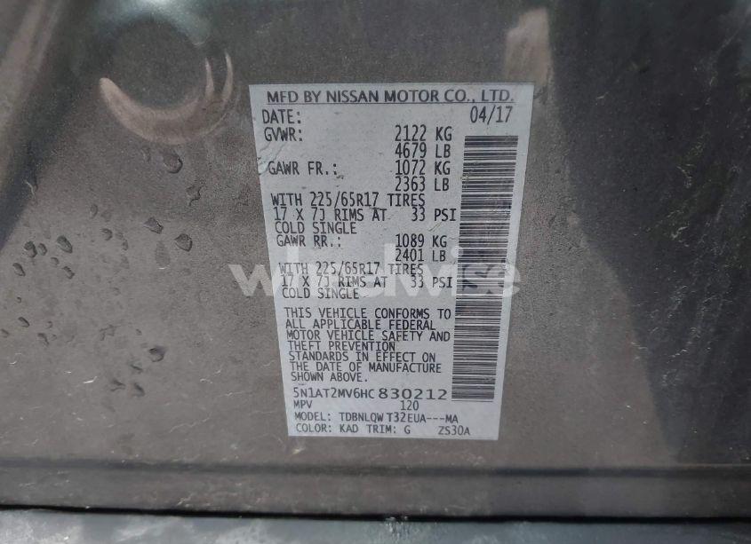 Photo 9 of 2017 Nissan Rogue SV (VIN 5N1AT2MV6HC830212)