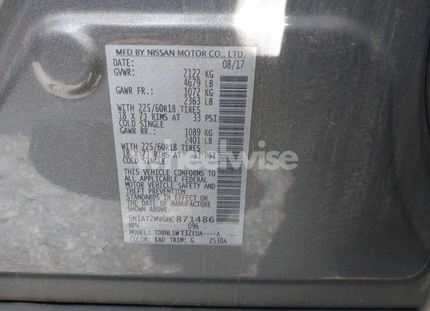 Photo 9 of 2017 Nissan Rogue SL (VIN 5N1AT2MV6HC871486)