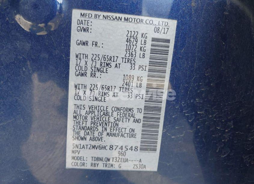 Photo 9 of 2017 Nissan Rogue SV (VIN 5N1AT2MV6HC874548)