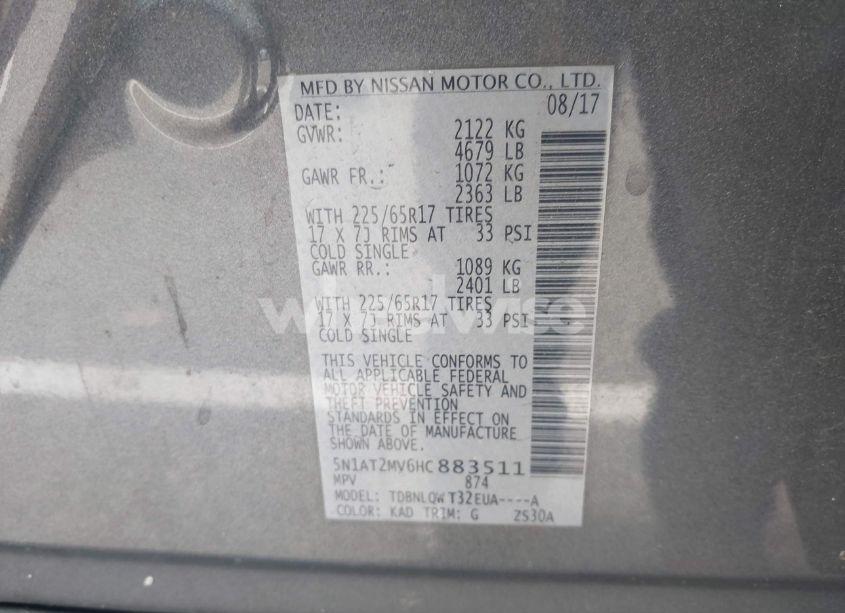 Photo 9 of 2017 Nissan Rogue SV (VIN 5N1AT2MV6HC883511)