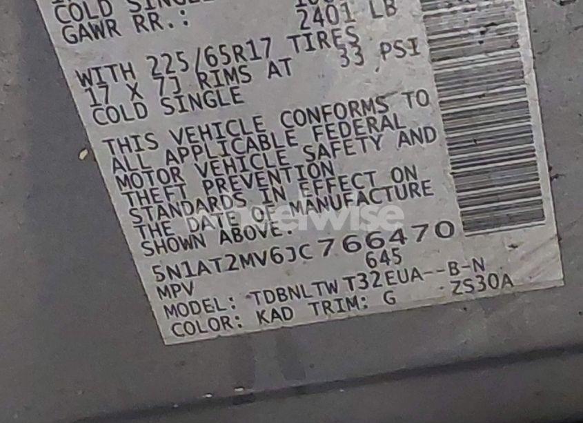 Photo 9 of 2018 Nissan Rogue SV (VIN 5N1AT2MV6JC766470)