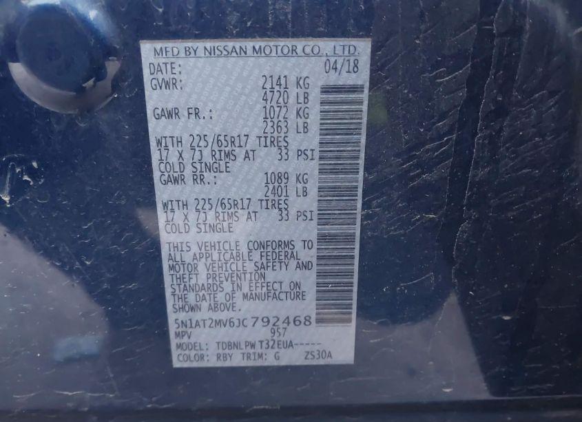 Photo 9 of 2018 Nissan Rogue S (VIN 5N1AT2MV6JC792468)