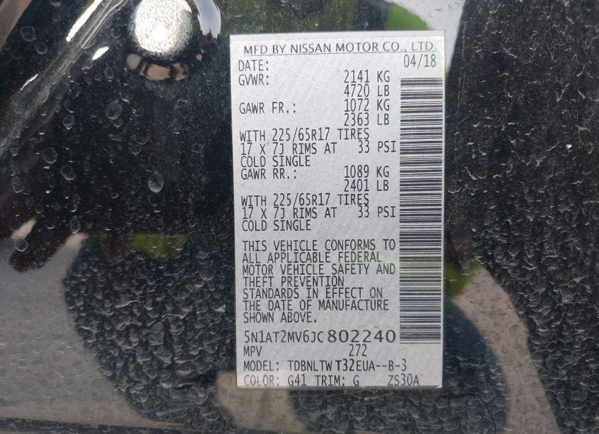 Photo 9 of 2018 Nissan Rogue SV (VIN 5N1AT2MV6JC802240)