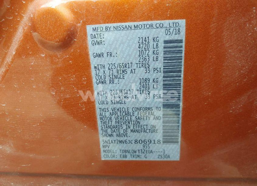 Photo 9 of 2018 Nissan Rogue SV (VIN 5N1AT2MV6JC806918)