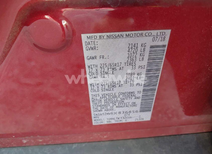 Photo 9 of 2018 Nissan Rogue SV (VIN 5N1AT2MV6JC836856)