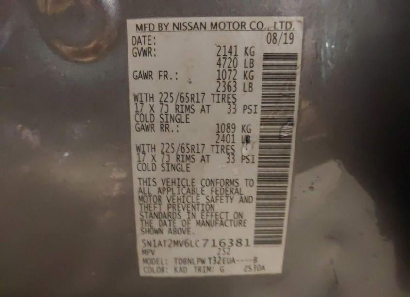 Photo 9 of 2020 Nissan Rogue S INTELLIGENT AWD (VIN 5N1AT2MV6LC716381)