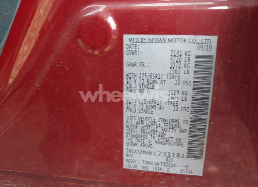 Photo 9 of 2020 Nissan Rogue SV INTELLIGENT AWD (VIN 5N1AT2MV6LC733181)