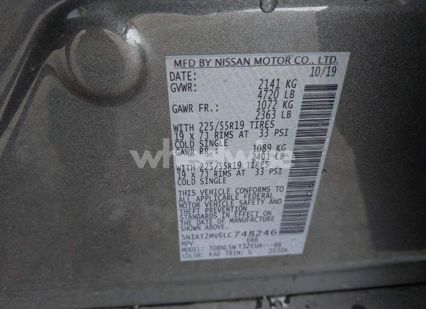 Photo 9 of 2020 Nissan Rogue SL INTELLIGENT AWD (VIN 5N1AT2MV6LC748246)