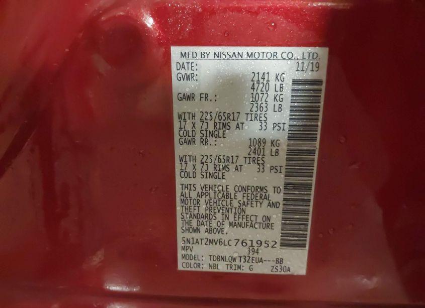 Photo 9 of 2020 Nissan Rogue SV INTELLIGENT AWD (VIN 5N1AT2MV6LC761952)