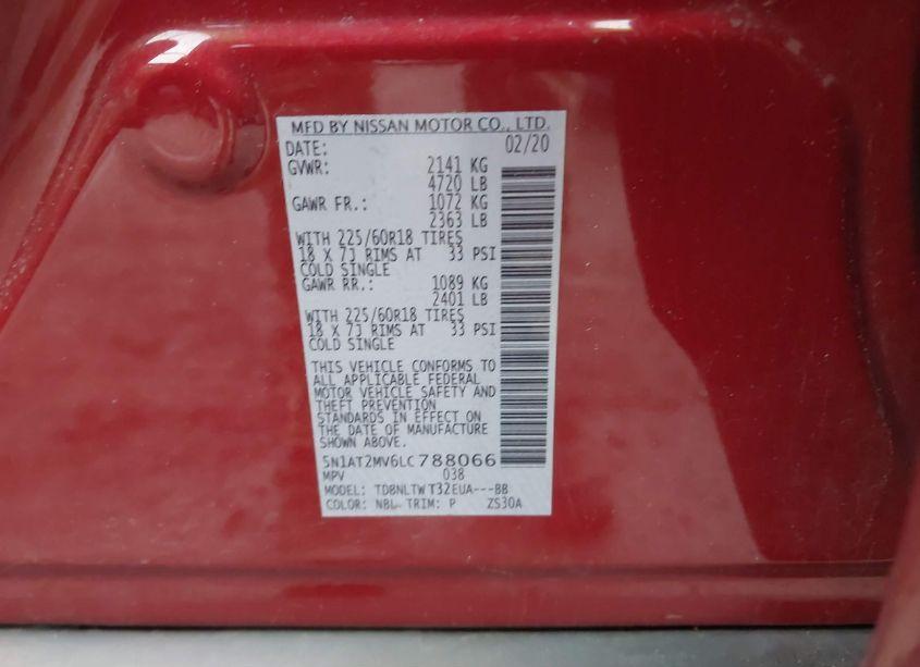 Photo 9 of 2020 Nissan Rogue SV INTELLIGENT AWD (VIN 5N1AT2MV6LC788066)