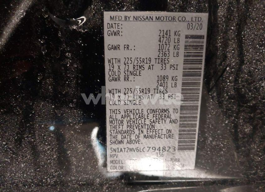 Photo 9 of 2020 Nissan Rogue SL INTELLIGENT AWD (VIN 5N1AT2MV6LC794823)