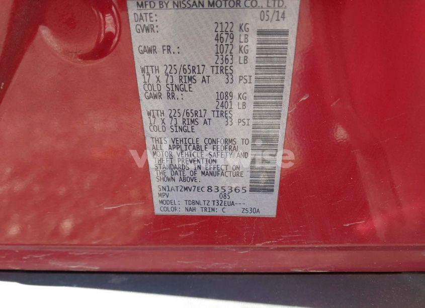 Photo 9 of 2014 Nissan Rogue SV (VIN 5N1AT2MV7EC835365)