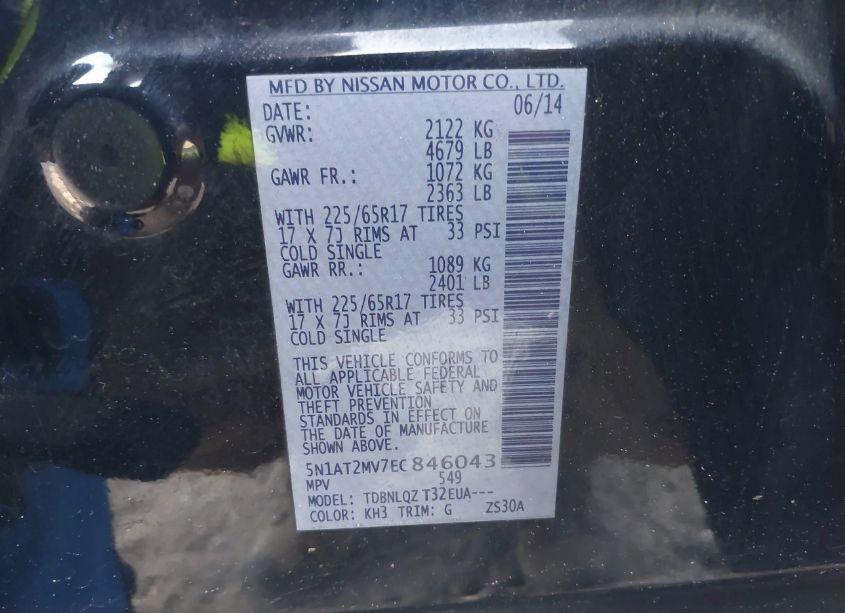 Photo 9 of 2014 Nissan Rogue SV (VIN 5N1AT2MV7EC846043)