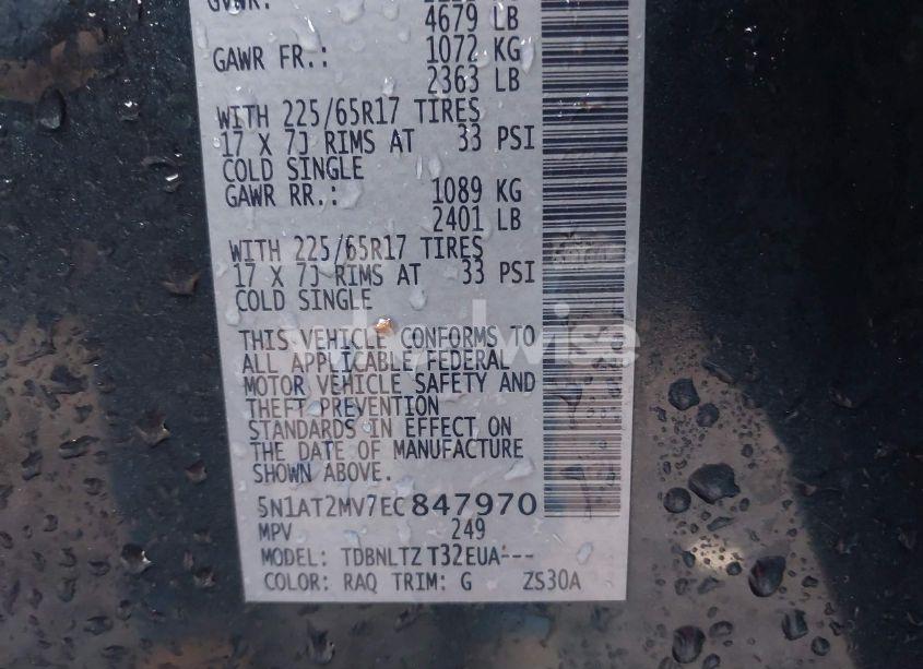 Photo 9 of 2014 Nissan Rogue SV (VIN 5N1AT2MV7EC847970)