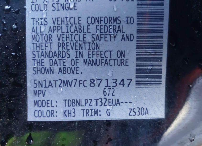 Photo 9 of 2015 Nissan Rogue S/SL/SV (VIN 5N1AT2MV7FC871347)