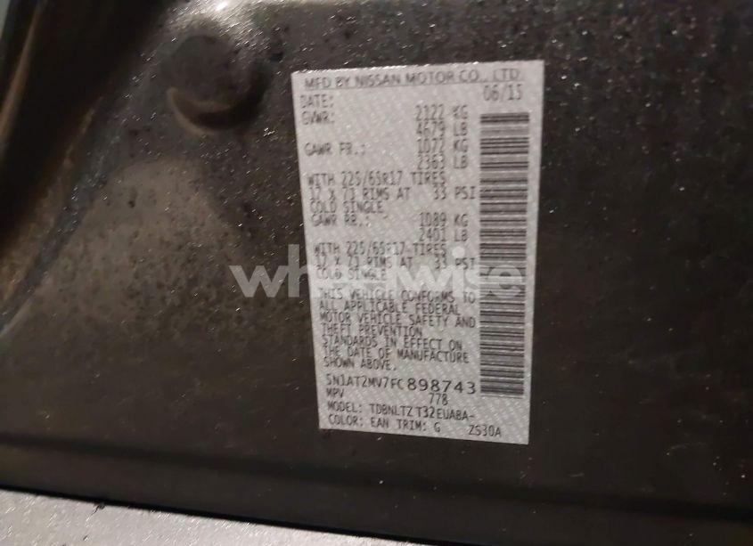 Photo 9 of 2015 Nissan Rogue SV (VIN 5N1AT2MV7FC898743)