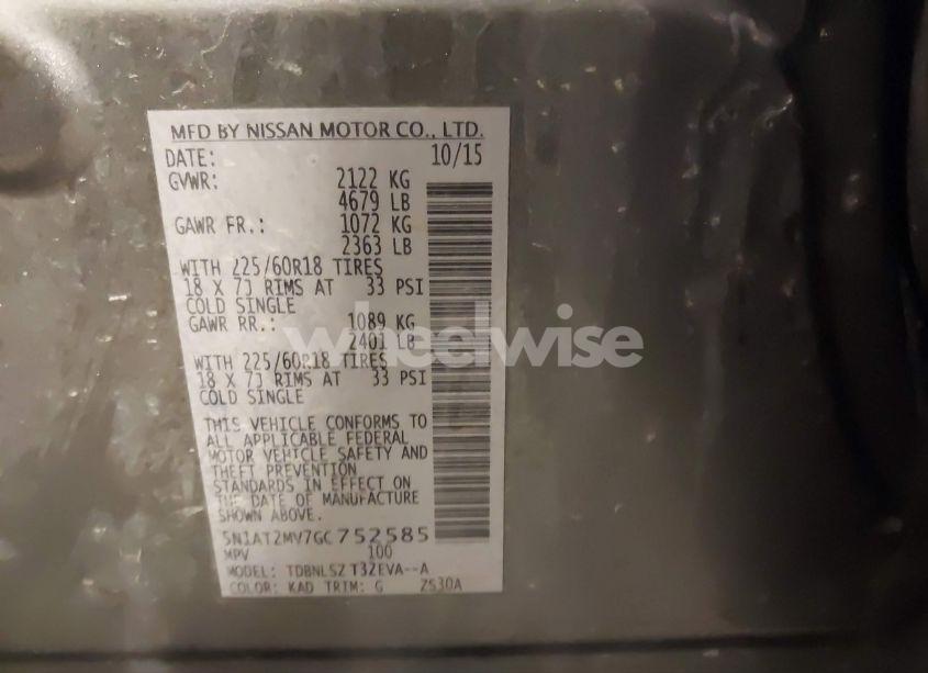 Photo 9 of 2016 Nissan Rogue SL (VIN 5N1AT2MV7GC752585)