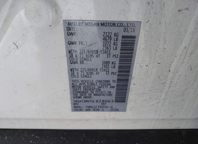 Photo 9 of 2016 Nissan Rogue SL (VIN 5N1AT2MV7GC828063)