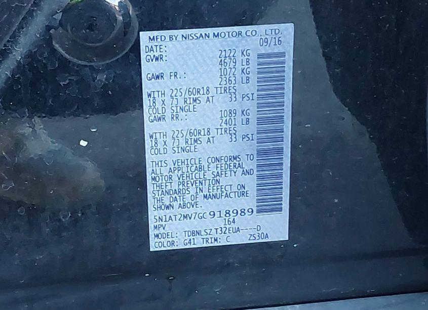 Photo 9 of 2016 Nissan Rogue SL (VIN 5N1AT2MV7GC918989)