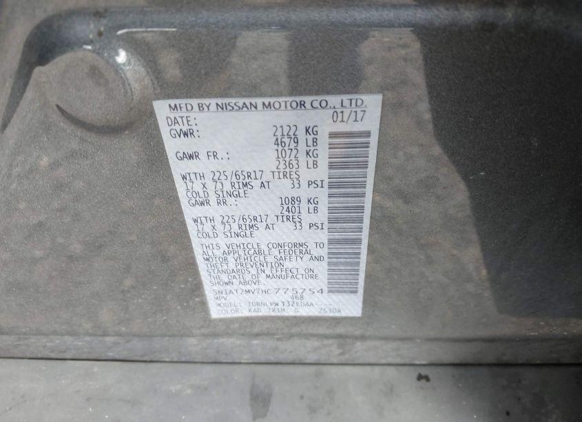 Photo 9 of 2017 Nissan Rogue S (VIN 5N1AT2MV7HC775754)