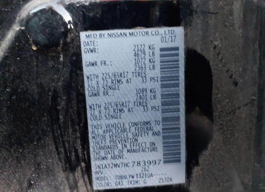 Photo 9 of 2017 Nissan Rogue S (VIN 5N1AT2MV7HC783997)