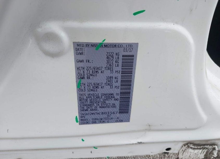 Photo 9 of 2017 Nissan Rogue SV (VIN 5N1AT2MV7HC803567)