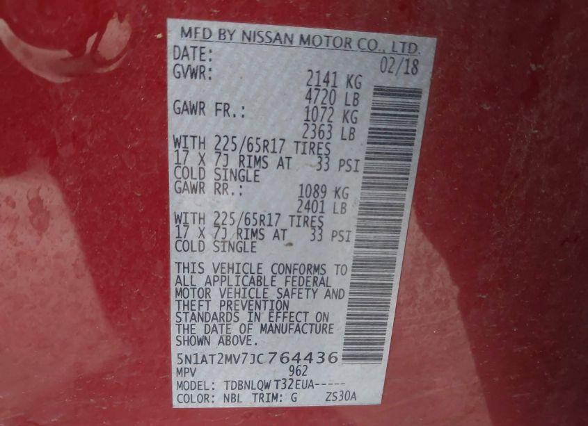 Photo 9 of 2018 Nissan Rogue SV (VIN 5N1AT2MV7JC764436)