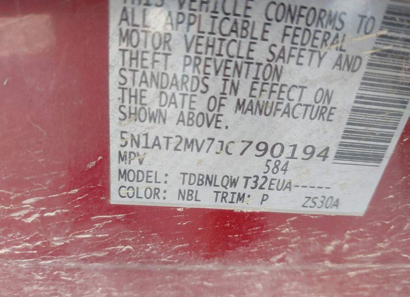 Photo 9 of 2018 Nissan Rogue SV (VIN 5N1AT2MV7JC790194)