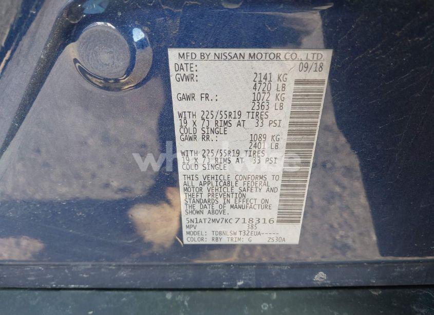 Photo 9 of 2019 Nissan Rogue SL (VIN 5N1AT2MV7KC718316)