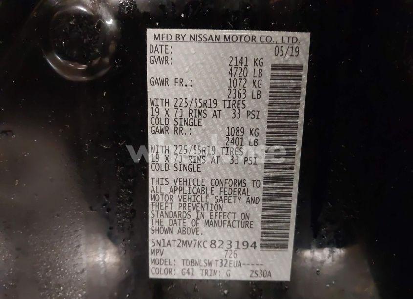 Photo 9 of 2019 Nissan Rogue SL (VIN 5N1AT2MV7KC823194)