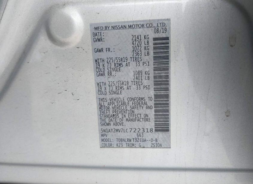 Photo 9 of 2020 Nissan Rogue SL INTELLIGENT AWD (VIN 5N1AT2MV7LC722318)