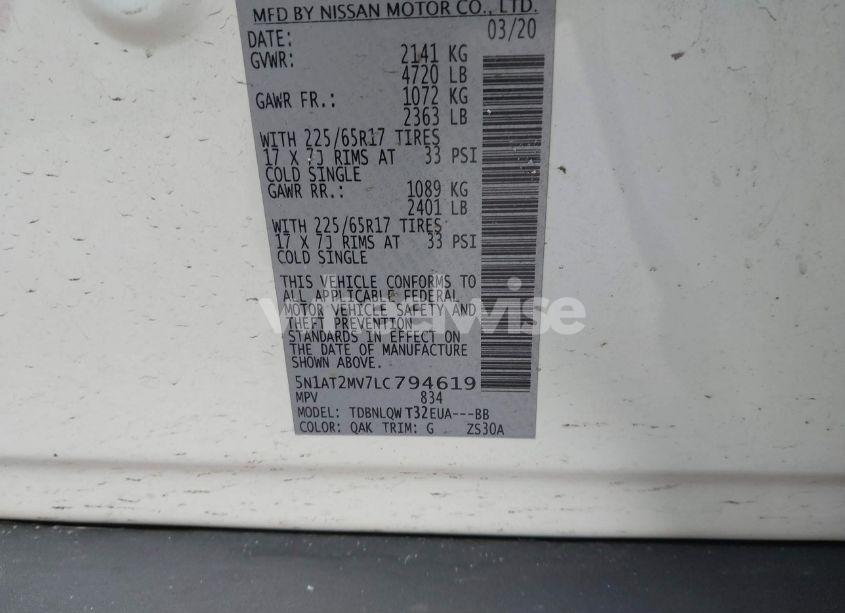 Photo 9 of 2020 Nissan Rogue SV INTELLIGENT AWD (VIN 5N1AT2MV7LC794619)