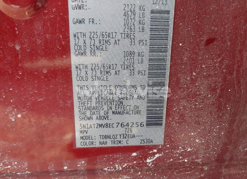 Photo 9 of 2014 Nissan Rogue SV (VIN 5N1AT2MV8EC764256)