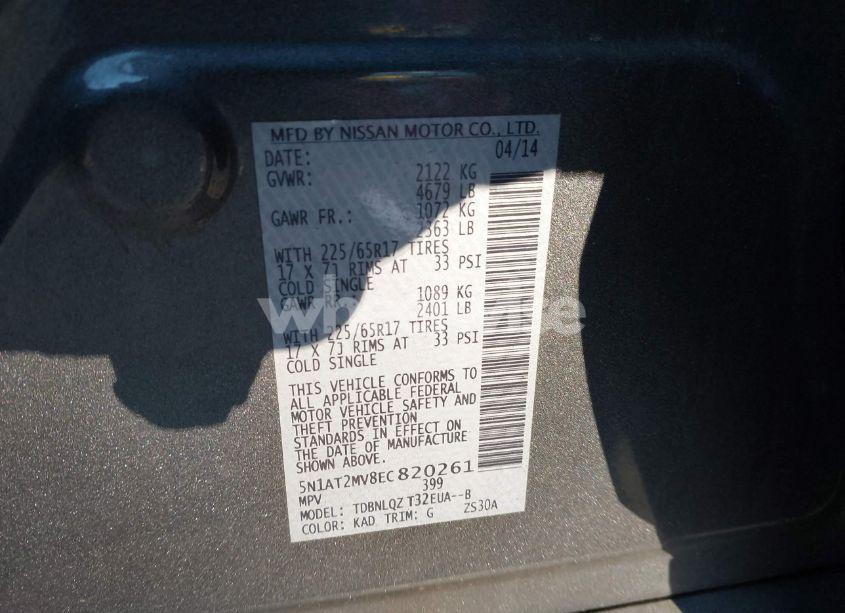 Photo 9 of 2014 Nissan Rogue S/SL/SV (VIN 5N1AT2MV8EC820261)