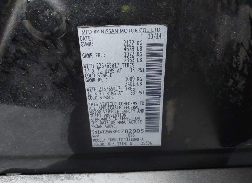 Photo 9 of 2015 Nissan Rogue SV (VIN 5N1AT2MV8FC782905)