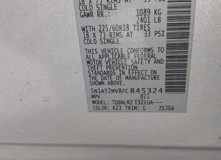 Photo 9 of 2015 Nissan Rogue S/SL/SV (VIN 5N1AT2MV8FC845324)