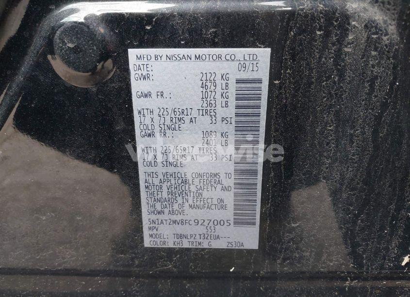 Photo 9 of 2015 Nissan Rogue S (VIN 5N1AT2MV8FC927005)